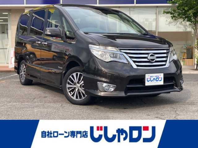 日産 セレナ ハイウェイスター Sハイブリッド 静岡県 2014(平26)年 8.3万km タイガーアイブラウン (株)IDOMが運営する【じしゃロン焼津店】の自社ローン専用車両になります。こちらは現金またはオートローンご利用時の価格です。自社ローンご希望の方は別途その旨お申付け下さい /純正ＳＤナビ/（フルセグTV/Ｂｌｕｅｔｏｏｔｈ接続/ＣＤ/ＤＶＤ/ミュージックサーバー）/純正フリップダウンモニター/両側パワースライドドア/バックライト/ＥＴＣ