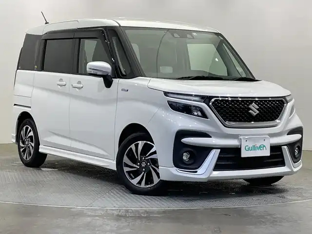 スズキ ソリオ バンディット HV MV 栃木県 2022(令4)年 3.6万km ピュアホワイトP ナビ/（CD/DVD/ワンセグTV/Bluetooth/SD/iPad）/エアロ/バックカメラ/コーナーセンサー/ビルトインETC2.0/前方ドラレコ（HDR360G）/片側パワースライドドア/シートヒーター/ヘッドアップディスプレイ/オートライト/LEDヘッドライト/横滑り防止装置/フォグランプ/スマートキー/プッシュスタート/アイドリングストップ/ステアリングスイッチ/電動格納ミラー/純正アルミホイール/純正フロアマット