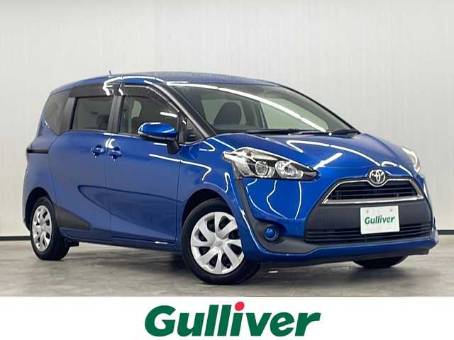 トヨタ シエンタ G 長崎県 2017(平29)年 7.2万km コバルトブルーメタリック 禁煙車/社外メモリナビ/(DVD/フルセグTV/Bluetooth/)/バックカメラ/ビルトインETC/純正ヘッドランプ/ハロゲンライト/両側パワースライドドア/前後ドライブレコーダー/純正フロアマット/横滑り防止機能/スマートキー/三列シート/取説