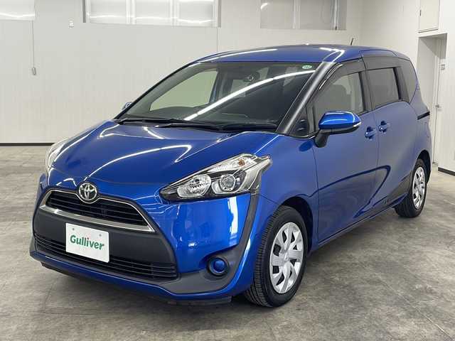 トヨタ シエンタ G 長崎県 2017(平29)年 7.2万km コバルトブルーメタリック 禁煙車/社外メモリナビ/(DVD/フルセグTV/Bluetooth/)/バックカメラ/ビルトインETC/純正ヘッドランプ/ハロゲンライト/両側パワースライドドア/前後ドライブレコーダー/純正フロアマット/横滑り防止機能/スマートキー/三列シート/取説