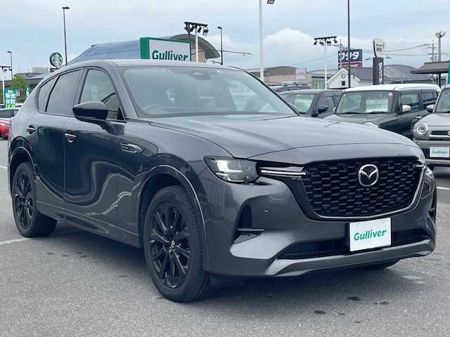 マツダ ＣＸ－６０ XD HV プレミアムスポーツ 長崎県 2022(令4)年 6.9万km マシーングレープレミアムM ワンオーナー/純正メーカーナビ/BT/USB/HDMI/フルセグTV/全方位カメラ/BOSEプレミアムサウンド/サンルーフ/茶革ハーフレザーシート/前席パワーシート/D席メモリーシート/全席シートヒーター/前席エアーシート/衝突被害軽減システム/レーダークルーズコントロール/ステアリングスイッチ/ステアリングヒーター/パドルシフト/トラクッションコントロールシステム/ヒルディセントコントロール/オートハイビーム/ETC