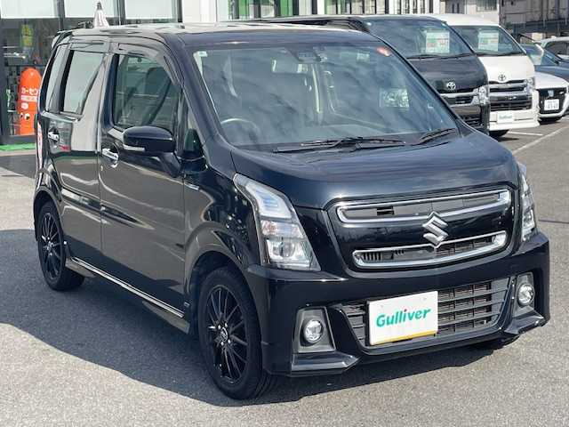 スズキ ワゴンＲ スティングレー HYBRID X 長崎県 2020(令2)年 7.2万km ブルーイッシュブラックパール3 プッシュスタート/社外SDナビ/CD/DVD/衝突被害軽減システム/レーンキープアシスト/D席シートヒーター/ドライブレコーダー前後/LEDヘッドライト/オートライト/コーナーセンサー/ETC