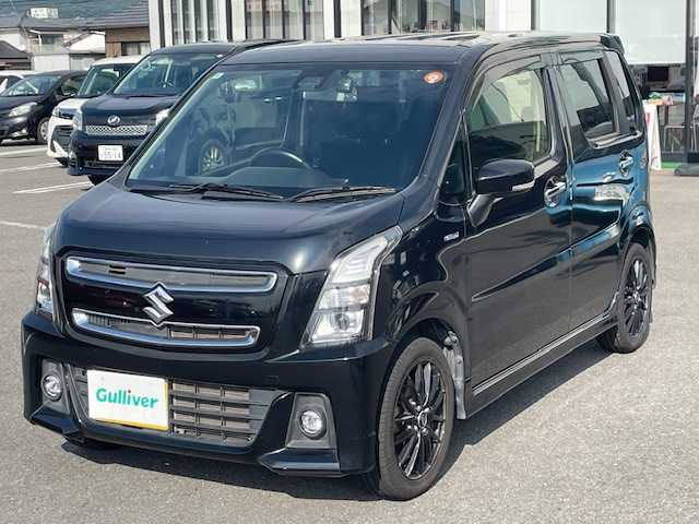 スズキ ワゴンＲ スティングレー HYBRID X 長崎県 2020(令2)年 7.2万km ブルーイッシュブラックパール3 プッシュスタート/社外SDナビ/CD/DVD/衝突被害軽減システム/レーンキープアシスト/D席シートヒーター/ドライブレコーダー前後/LEDヘッドライト/オートライト/コーナーセンサー/ETC