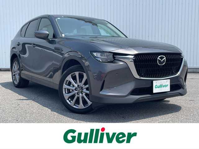 マツダ ＣＸ－６０ XD Lパッケージ 滋賀県 2023(令5)年 1.5万km マシーングレープレミアムM 革シート/BOSEサウンド/純正ナビ/（Bluetooth／HDMI／USB／AppleCarPlay／Android Auto）/アラウンドビューモニター/ビルトインETC/前席パワーシート/全席シートヒーター/メモリシート/ステアリングヒーター/アダプティブクルーズコントロール/ブラインドスポットモニター/レーンキープアシスト/コーナーセンサー/衝突被害軽減ブレーキ/オートブレーキホールド/パドルシフト/MTモード付AT/パワーバックドア/100V電源/トラクションコントロールシステム/LEDヘッドランプ/オートライト/オートマチックハイビーム/オートホールド/純正アルミホイール/純正フロアマット/プッシュスタート/スマートキー/ステアリングスイッチ