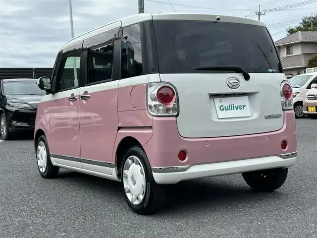 ダイハツ ムーヴ キャンバス G メイクアップ VS SAⅢ 埼玉県 2021(令3)年 5.3万km パールホワイトⅢ/ブルーミングピンクメタリック ワンオーナー/メモリナビ/フルセグテレビ/アラウンドビューモニター/プッシュスタート/両側パワースライドドア/ETC/オートハイビーム/クリアランスソナー/ドライブレコーダー/Bluetooth接続/電動格納ミラー