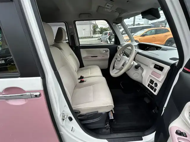 ダイハツ ムーヴ キャンバス G メイクアップ VS SAⅢ 埼玉県 2021(令3)年 5.3万km パールホワイトⅢ/ブルーミングピンクメタリック ワンオーナー/メモリナビ/フルセグテレビ/アラウンドビューモニター/プッシュスタート/両側パワースライドドア/ETC/オートハイビーム/クリアランスソナー/ドライブレコーダー/Bluetooth接続/電動格納ミラー
