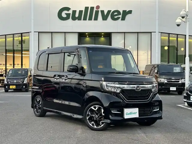 ホンダ Ｎ ＢＯＸ カスタム G L ターボ ホンダセンシング 長崎県 2019(令1)年 7.9万km クリスタルブラックパール 純正８インチナビ/（CD/BT/DVD）/フルセグテレビ/バックカメラ/クルーズコントロール/プッシュスタート/両側パワースライドドア/ETC/ハーフレザーシート/LEDライト/ドライブレコーダー/ワンオーナー/１５インチアルミホイール
