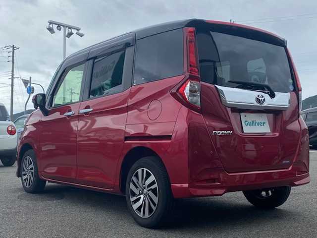 トヨタ ルーミー カスタムG 兵庫県 2020(令2)年 7.2万km ブラックマイカ/マゼンダベリーメタリック 純正9インチナビ/(CD/DVD/BT/AM/FM)/フルセグテレビ/バックカメラ/アイドリングストップ/クルーズコントロール/ドアバイザー/プッシュスタート/両側パワースライドドア/ETC/前後ドラレコ/オートライト/オートハイビーム/ステアリングスイッチ