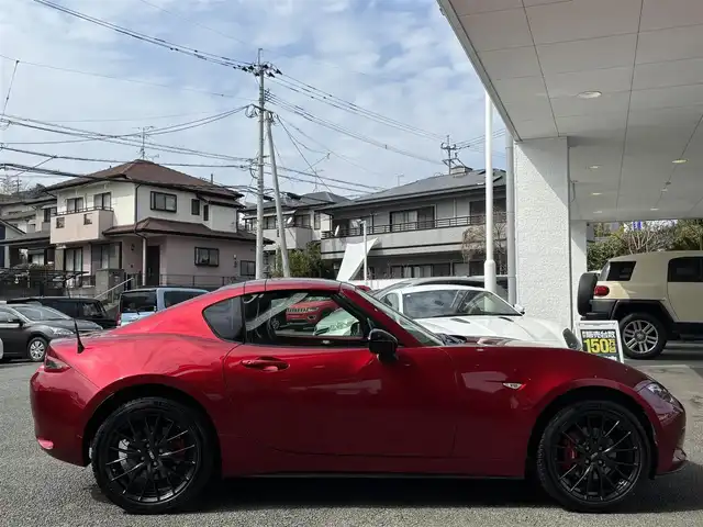 マツダ ロードスター ＲＦ RS 熊本県 2017(平29)年 3.3万km ソウルレッドクリスタルM メーカーナビ/【フルセグTV/Bluetooth再生/CD/DVD】/バックカメラ/BBS17インチアルミホイール/電動オープン/ブラインドスポットシステム/車線逸脱警報システム/ハーフレザーシート/シートヒーター/ステアリングスイッチ/革巻きステアリング/ETC/ドライブレコーダー（前後）/アイドリングストップ