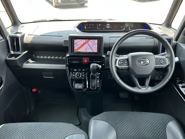 ダイハツ タント カスタム RS スタイルセレクション 和歌山県 2022(令4)年 6.4万km ブラックマイカメタリック 社外ナビ/フルセグTV/バックカメラ/（BT/CD/DVD)/スマートアシスト/衝突軽減ブレーキ/アダプティブクルーズコントロール/レーンキープ/コーナーセンサー/横滑り防止装置/両側パワースライドドア/ビルトインETC/シートヒーター/リアサンシェード/アイドリングストップ/LEDヘッドライト/フォグランプ/オートライト/オートマチックハイビーム