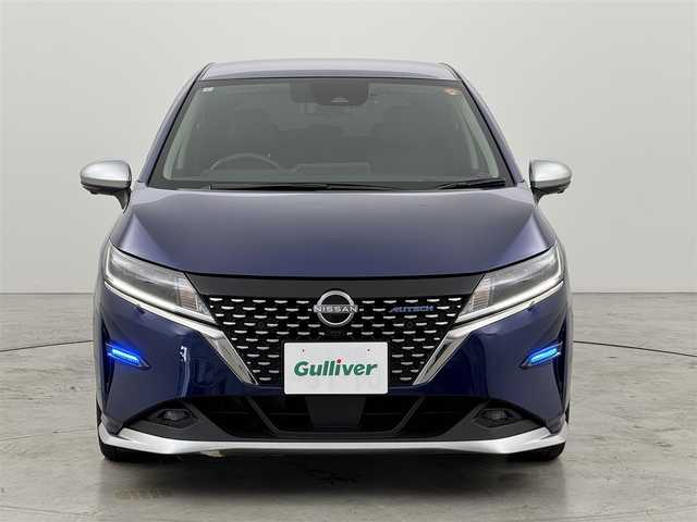 日産 ノート オーテック 福岡県 2021(令3)年 5.3万km オーロラフレアブルーパール 純正９型ナビ　/全方位カメラ　/ＥＴＣ２．０　/前方ドラレコ　/デジタルルームミラー　/置くだけ充電　/プロパイロット　/コーナーセンサー　/エマージェンシーブレーキ　/レーンキープ/ＢＳＭ　/純正１６インチＡＷ　/ＬＥＤ