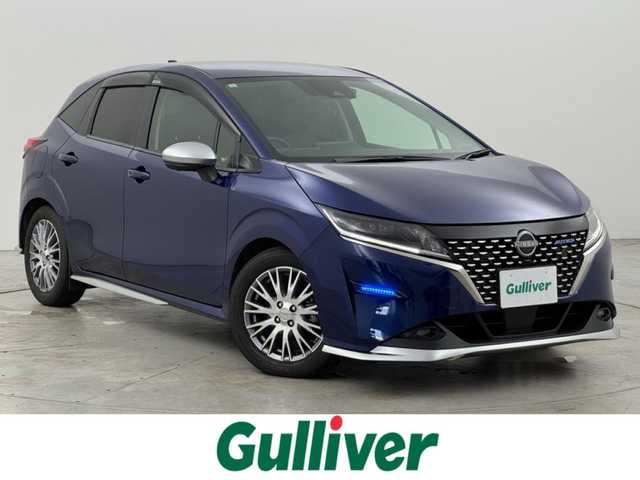日産 ノート オーテック 福岡県 2021(令3)年 5.3万km オーロラフレアブルーパール 純正９型ナビ　/全方位カメラ　/ＥＴＣ２．０　/前方ドラレコ　/デジタルルームミラー　/置くだけ充電　/プロパイロット　/コーナーセンサー　/エマージェンシーブレーキ　/レーンキープ/ＢＳＭ　/純正１６インチＡＷ　/ＬＥＤ