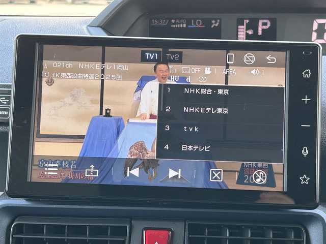 ダイハツ タント X 岡山県 2023(令5)年 3.2万km ブラックマイカメタリック 純正9インチディスプレイオーディオ/フルセグTV、CD、AM、FM、Bluetooth/Apple　Carplay、Android　Auto/バックカメラ/シートバックテーブル/フォグランプ/片側パワースライドドア/前席シートヒーター/スマートキー/プッシュスタート/LEDヘッドライト/ミラクルオープンドア/助手席ロングスライド/スマートアシスト/・衝突回避支援ブレーキ機能/・衝突警報機能/・ブレーキ制御付誤発進抑制機能/・車線逸脱抑制制御機能/・車線逸脱警報機能/・路側逸脱警報機能/・ふらつき警報/・先行車発進お知らせ機能/・標識認識機能/・オートハイビーム/・サイドビューランプ/・コーナーセンサー/電動パーキングブレーキ/オートブレーキホールド