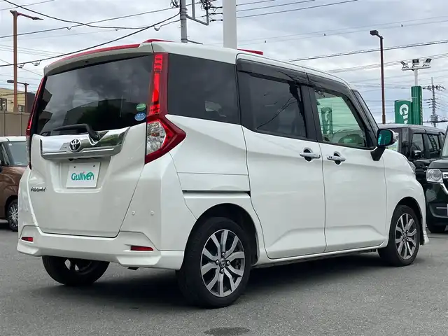 トヨタ ルーミー カスタムG－T 静岡県 2020(令2)年 4.3万km パールホワイトⅢ エンジンスタートボタン/パワーステアリング/パワーウィンドウ/アイドリングストップ/スマートキー/スペアキー１本/オートエアコン/クルーズコントロール/ETC2.0/バックカメラ/純正9インチナビ（CD.BT.フルセグ）/ドライブレコーダー/ウォークスルー/純正フロアマット/純正アルミホイール/D席N席シートヒーター/両側パワースライドドア/ABS/横滑り防止装置/コーナーセンサー前後/オートライト/オートマチックハイビーム/LEDライト/Wエアバック/衝突軽減システム