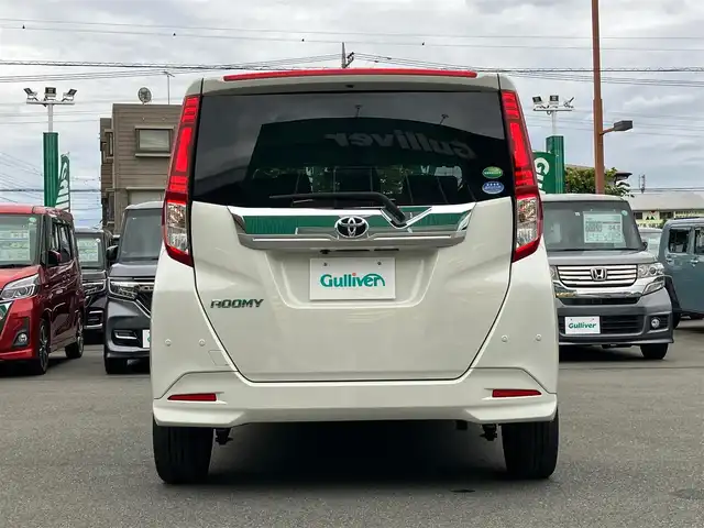 トヨタ ルーミー カスタムG－T 静岡県 2020(令2)年 4.3万km パールホワイトⅢ エンジンスタートボタン/パワーステアリング/パワーウィンドウ/アイドリングストップ/スマートキー/スペアキー１本/オートエアコン/クルーズコントロール/ETC2.0/バックカメラ/純正9インチナビ（CD.BT.フルセグ）/ドライブレコーダー/ウォークスルー/純正フロアマット/純正アルミホイール/D席N席シートヒーター/両側パワースライドドア/ABS/横滑り防止装置/コーナーセンサー前後/オートライト/オートマチックハイビーム/LEDライト/Wエアバック/衝突軽減システム