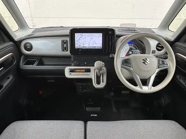 スズキ ワゴンＲ スマイル HYBRID X 茨城県 2022(令4)年 1.1万km ピュアホワイトP ワンオーナー/純正メモリナビ/　(AM/FM/BT)/全方位カメラ/ビルドインETC2.0/フルセグ/クルーズコントロール/シートヒーター/プッシュスタート/HUD/両側パワースライドドア/LEDヘッドライト/純正フロアマット/純正アルミホイール