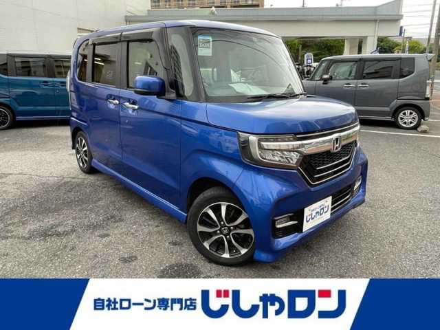 ホンダ Ｎ ＢＯＸ カスタム G EX ホンダセンシング 福岡県 2019(令1)年 8.5万km ブリリアントスポーティブルーメタリック2トーン (株)IDOMが運営する【じしゃロン八幡西店】の自社ローン専用車両になります。こちらは現金またはオートローンご利用時の価格です。自社ローンご希望の方は別途その旨お申付け下さい/純正ナビ/【Bluetooth・CD・DVD・TV】/純正アルミホイール/純正フロアマット/純正リアスポイラー/LEDヘッドライト/フロントフォグランプ/オートライト/バックカメラ/コーナーセンサー/クルーズコントロール/ETC/片側パワースライドドア