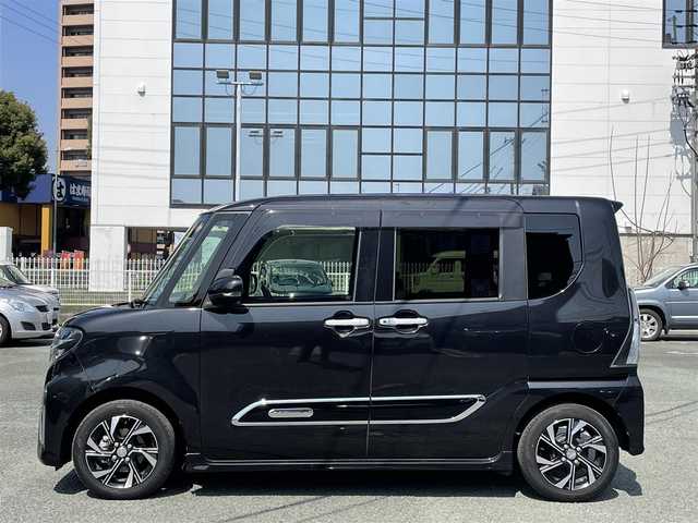 ダイハツ タント カスタム X スタイルセレクション 熊本県 2021(令3)年 1.7万km ブラックマイカメタリック ワンオーナー/衝突軽減ブレーキ/プッシュスタート/ビルトインETC/ドライブレコーダー/純正14インチAW/両側パワースライドドア/ハーフレザーシート/前席シートヒーター/LEDヘッドライト/オートライト/フォグライト/純正フロアマット/純正ドアバイザー/新車保証書/取扱説明書/スマートスペアキー×1本
