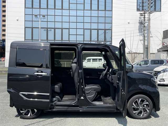 ダイハツ タント カスタム X スタイルセレクション 熊本県 2021(令3)年 1.7万km ブラックマイカメタリック ワンオーナー/衝突軽減ブレーキ/プッシュスタート/ビルトインETC/ドライブレコーダー/純正14インチAW/両側パワースライドドア/ハーフレザーシート/前席シートヒーター/LEDヘッドライト/オートライト/フォグライト/純正フロアマット/純正ドアバイザー/新車保証書/取扱説明書/スマートスペアキー×1本
