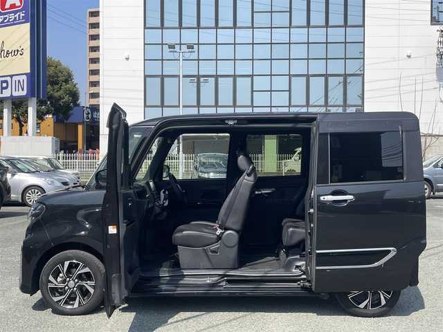 ダイハツ タント カスタム X スタイルセレクション 熊本県 2021(令3)年 1.7万km ブラックマイカメタリック ワンオーナー/衝突軽減ブレーキ/プッシュスタート/ビルトインETC/ドライブレコーダー/純正14インチAW/両側パワースライドドア/ハーフレザーシート/前席シートヒーター/LEDヘッドライト/オートライト/フォグライト/純正フロアマット/純正ドアバイザー/新車保証書/取扱説明書/スマートスペアキー×1本