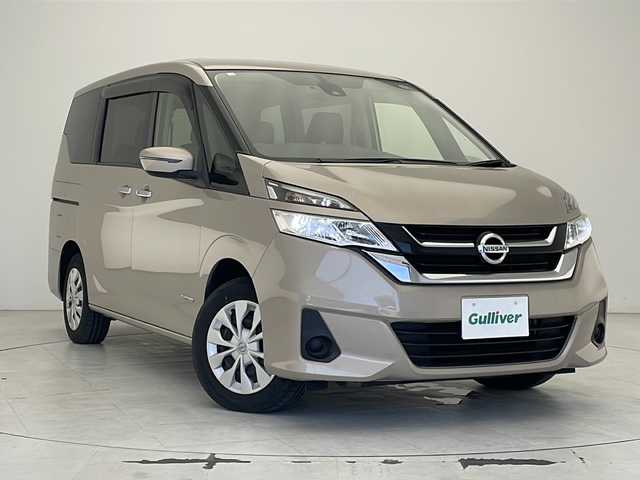 日産 セレナ X 沖縄県 2018(平30)年 8.6万km カシミヤグレージュ 純正9インチナビ【MM518D-L】/　DTV DVD Bluetooth/フリップダウンモニター/片側パワースライド/バックカメラ/ETC/前後ドライブレコーダー/ウインカーミラー/電動格納ミラー