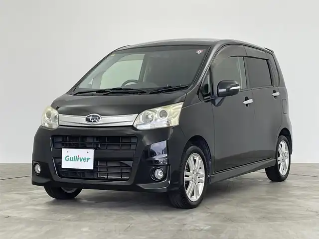 スバル ステラ カスタム R 群馬県 2011(平23)年 6.8万km ブラックマイカメタリック 社外７インチナビ　ＣＤ　ＤＶＤ　前後ドライブレコーダー　ＨＩＤヘッドライト　純正アルミホイール１５インチ　電動格納ミラー　オートエアコン　スマートキー　プッシュスタート　フォグランプ　禁煙車