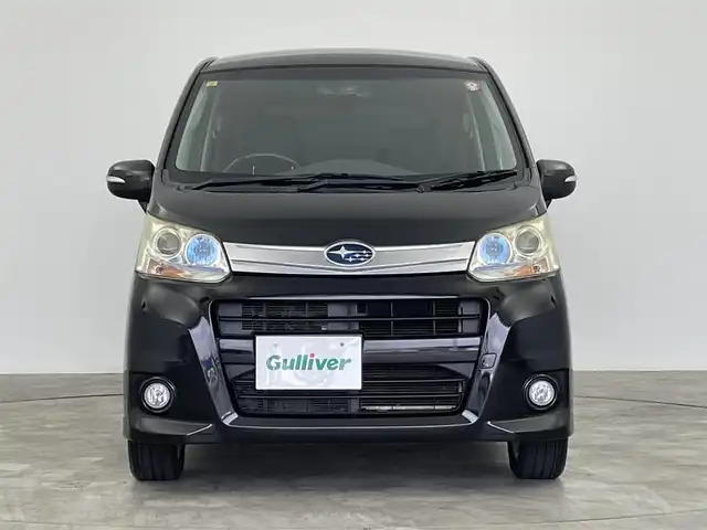スバル ステラ カスタム R 群馬県 2011(平23)年 6.8万km ブラックマイカメタリック 社外７インチナビ　ＣＤ　ＤＶＤ　前後ドライブレコーダー　ＨＩＤヘッドライト　純正アルミホイール１５インチ　電動格納ミラー　オートエアコン　スマートキー　プッシュスタート　フォグランプ　禁煙車