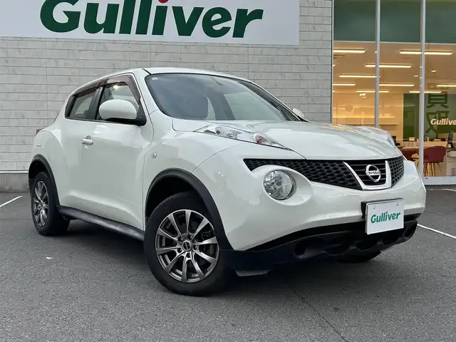 日産 ジューク 15RS 静岡県 2010(平22)年 12.4万km ホワイトパール CD/AM/FM/リモコンキー/取扱説明書/保証書/電動格納ミラー