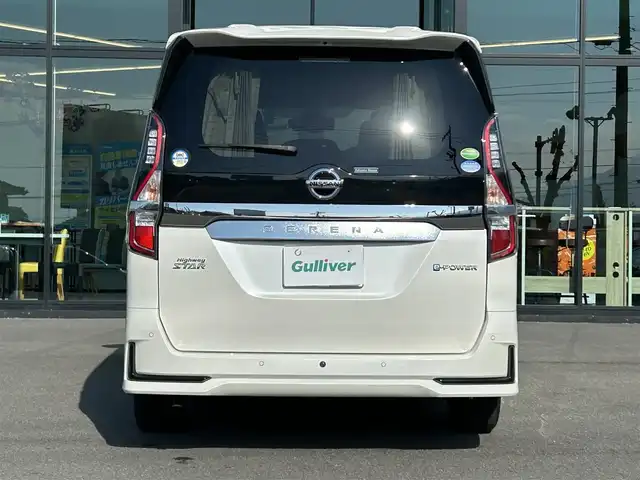日産 セレナ e－パワー ハイウェイスター V 愛媛県 2021(令3)年 4.7万km ブリリアントホワイトパール 純正ナビ（Bluetooth/フルセグTV）/アラウンドビューモニター/プロパイロット/ETC/フリップダウンモニター/前方ドライブレコーダー/レーダークルーズコントロール/3列シート/純正フロアマット/前後コーナーセンサー/LEDヘッドライト
