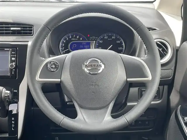 日産 デイズ ハイウェイスターX 福岡県 2018(平30)年 6.2万km オーシャンブルーP 純正ナビ（ＭＭ３１８Ｄ－Ｗ）/フルセグTV/CD/DVD/SD/AUX/FM/AM/全周囲カメラ/エマージェンシーブレーキ/LDW/アイドリングストップ/ＨＩＤヘッドライト/フォグランプ/オートハイビーム/ＥＴＣ/純正１４ＡＷ