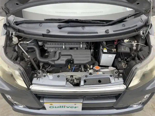 ダイハツ ムーヴ カスタム X SA 滋賀県 2013(平25)年 8.7万km タングステングレーM 純正7インチナビ/【Bluetooth/CD/DVD/フルセグTV/SD/AUX】/衝突軽減ブレーキ/社外ETC/HIDヘッドライト/オートライト/純正フロアマット/プッシュスタート/スマートキー/ドアバイザー