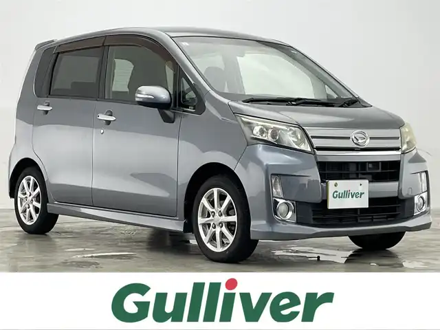 ダイハツ ムーヴ カスタム X SA 滋賀県 2013(平25)年 8.7万km タングステングレーM 純正7インチナビ/【Bluetooth/CD/DVD/フルセグTV/SD/AUX】/衝突軽減ブレーキ/社外ETC/HIDヘッドライト/オートライト/純正フロアマット/プッシュスタート/スマートキー/ドアバイザー