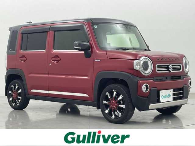 スズキ ハスラー HYBRID X ターボ 熊本県 2020(令2)年 7.1万km フェニックスレッドパール/ガンメタリック2トーンルーフ 禁煙車　/純正9インチナビ（ＣＤ・ＤＶＤ・フルセグ・ＢＴ・ＵＳＢ）/全周囲カメラ　/社外前方ドライブレコーダー　/後ろのみコーナーセンサー　/前席シートヒーター　/レーダークルーズコントロール　/衝突軽減ブレーキ/レーンキープアシスト/横滑り防止/アイドリングストップ/レーダー探知機/純正フロアマット/社外１５インチAW/オートライト/オートマチックハイビーム/LEDヘッドライト/フォグライト/スマートキー/プッシュスタート