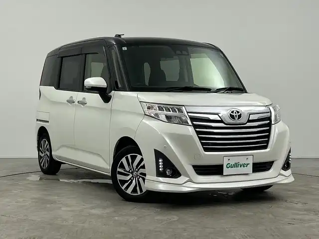 トヨタ ルーミー カスタムG 三重県 2019(平31)年 4.7万km ブラックマイカメタリック/パールホワイト2トーン 禁煙車/純正7型ナビ/　AM/FM/USB/フルセグTV/バックカメラ/クルコン/両側パワースライドドア/衝突軽減ブレーキシステム/アイドリングストップ/オートハイビーム/前後コーナーセンサー/純正アルミホイール/純正フロアマット/ステアリングスイッチ/ドアバイザー/スマートキー/LEDヘッドライト
