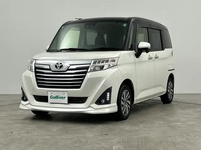 トヨタ ルーミー カスタムG 三重県 2019(平31)年 4.7万km ブラックマイカメタリック/パールホワイト2トーン 禁煙車/純正7型ナビ/　AM/FM/USB/フルセグTV/バックカメラ/クルコン/両側パワースライドドア/衝突軽減ブレーキシステム/アイドリングストップ/オートハイビーム/前後コーナーセンサー/純正アルミホイール/純正フロアマット/ステアリングスイッチ/ドアバイザー/スマートキー/LEDヘッドライト