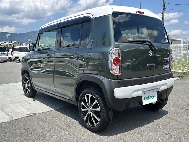 スズキ ハスラー Jスタイル 山梨県 2015(平27)年 5.9万km クールカーキパールメタリック/ホワイト2トーンルーフ 社外8インチメモリナビ/BT/TV/CD/DVD/バックカメラ/前席シートヒーター/アイドリングストップ/レーダーブレーキサポート/ETC/ステアリングリモコン/スマートキー/社外アルミホイール/ドライブレコーダー/純正フロアマット/ベンチシート/オートライト