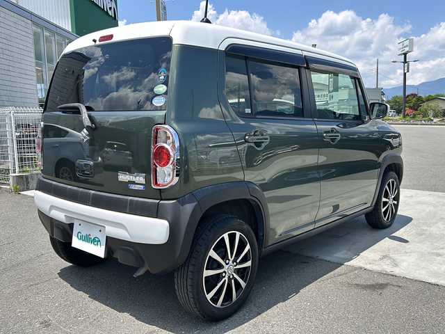 スズキ ハスラー Jスタイル 山梨県 2015(平27)年 5.9万km クールカーキパールメタリック/ホワイト2トーンルーフ 社外8インチメモリナビ/BT/TV/CD/DVD/バックカメラ/前席シートヒーター/アイドリングストップ/レーダーブレーキサポート/ETC/ステアリングリモコン/スマートキー/社外アルミホイール/ドライブレコーダー/純正フロアマット/ベンチシート/オートライト