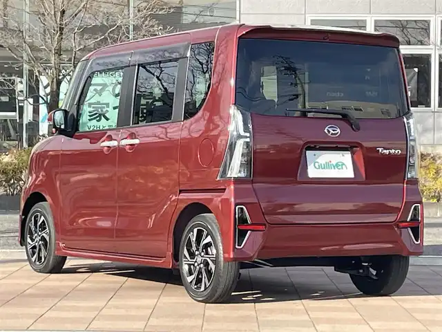 ダイハツ タント カスタム X 福島県 2021(令3)年 1.5万km ファイアークォーツレッドM ワンオーナー/純正メモリナビ(NMZK-W71D)/【BT/フルセグ/FM/AM/SD/DVD/USB】/全周囲カメラ/前席シートヒーター/両側パワースライドドア/寒冷地仕様/パーキングアシスト/コーナーセンサー/純正ドライブレコーダー/トラクションコントロール/衝突軽減ブレーキ/横滑り防止装置/アイドリングストップ/ステアリングスイッチ/レーンアシスト/ハーフレザー/純正フロアマット/純正ドアバイザー/サンシェード/LEDヘッドライト/フォグランプ/盗難防止装置/保証書・取説