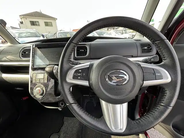 ダイハツ タント カスタム RS トップED SA Ⅲ 愛知県 2017(平29)年 2万km ファイアークォーツレッドM 純正フロアマット/サイドバイザー/両側パワースライドドア/純正SDナビ/FM/AM/Disc/フルセグTV/SD/BT/USB/HDMI/バックカメラ/衝突被害軽減ブレーキ/レーンキープアシスト/クリアランスソナー/15インチ純正AW/純正ドラレコ/社外ETC/アイドリングストップ/LEDヘッドライト/オートライト/オートハイビーム/フォグランプ/ベンチシート/運転席シートヒーター/ハーフレザーシート/取扱説明書/スマートキー/スペアキー