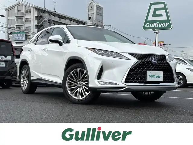 レクサス ＲＸ 450h バージョンL 大分県 2019(令1)年 5.9万km ソニッククォーツ ・純正ナビ/・全方位カメラ/・ヘッドアップディスプレイ/・１００V電源/・ビルトインETC２．０/・シートヒーター／エアシート/・ステアリングヒーター/・D/N席パワーシート/・電動リアゲート/・三眼LED/・ドライブレコーダー/・衝突軽減ブレーキ/・レーダークルーズコントロール/・ブラインドスポットモニター