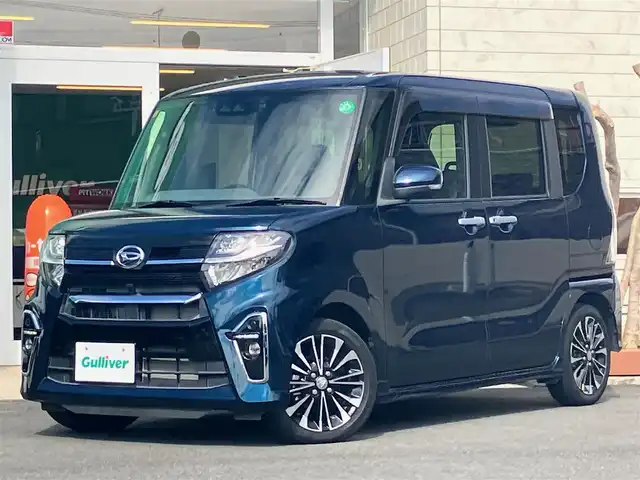 ダイハツ タント カスタム RS セレクション 静岡県 2020(令2)年 2.5万km レーザーブルークリスタルシャイン 純正9インチナビ（CD/DVD/BT/フルセグ）/バックカメラ/ドライブレコーダー/ETC/レーダークルーズコントロール/レーンキープアシスト/取扱説明書/スマートキー/スペアキー１本/USB入力端子/両側パワースライドドア/ハーフレザーシート/D席N席シートヒーター/純正アルミホイール/純正フロアマット/パワーウィンドウ/パワーステアリング/エンジンスタートボタン/アイドリングストップ/オートエアコン/ベンチシート/横滑り防止装置/コーナーセンサー前後/盗難防止装置/オートライト/オートマチックハイビーム/LEDヘッドライト/W+サイドエアバッグ/カーテンエアバック/衝突軽減システム