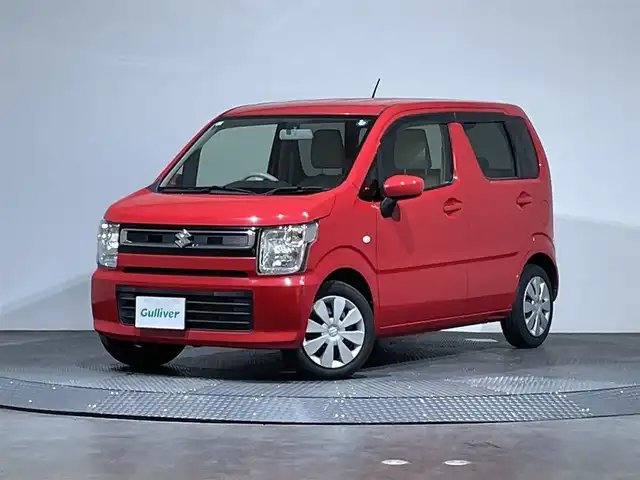スズキ ワゴンＲ FA 愛媛県 2019(令1)年 1.3万km ピュアレッド ・社外ナビ（ワンセグＴＶ・ＦＭＡＭ・ＢＴ・ＡＵＸ・ＣＤ・ｉｐｏｄ接続）/・ＥＴＣ　/・横滑り防止　/・ハンズフリー　/・シガーソケット