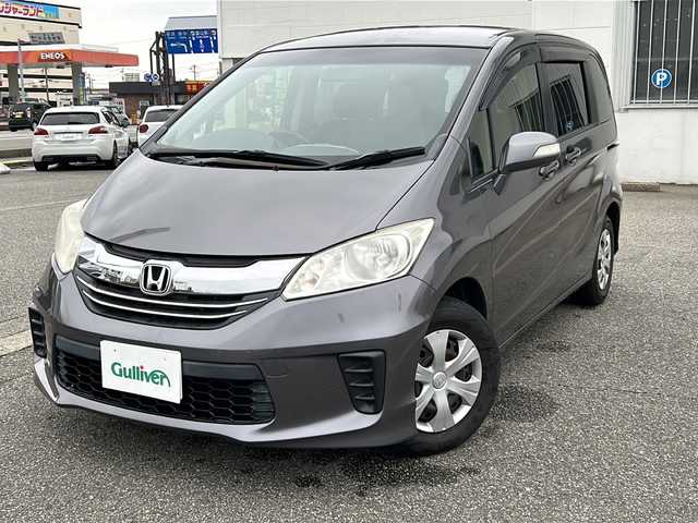 ホンダ フリード G ジャストセレクション 富山県 2014(平26)年 7.5万km モダンスティールM スマートキー/３列シート/社外ナビ（VIE-X05）/フルセグTV/DVD再生/Bluetooth/ビルトインETC/バックカメラ/純正フロアマット/ドアバイザー/横滑り防止装置/取扱説明書