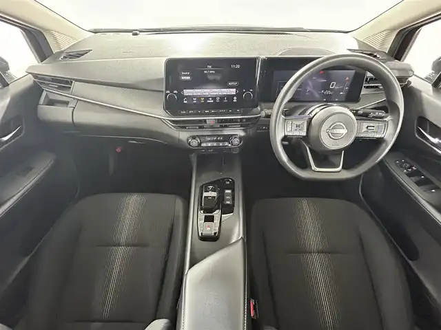 日産 ノート X 佐賀県 2023(令5)年 5.2万km スーパーブラック 純正９インチナビ/（フルセグTV/CD/Bluetooth/USB）/全方位カメラ/衝突軽減システム/追従型クルーズコントロール/レーンアシスト/コーナーセンサー/純正LEDヘッドライト/オートライト/オートハイビーム/デジタルインナーミラー/スペアキー/純正フロアマット