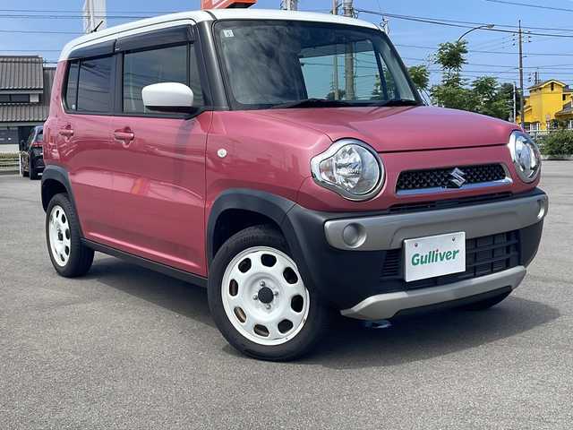 スズキ ハスラー G 山口県 2019(令1)年 4.4万km チアフルピンクメタリック/ホワイト2トーンルーフ 純正８型ナビ　/シートヒーター　/デュアルカメラブレーキサポート　/車線逸脱警報　/ステアリングリモコン　/Ｗエアバッグ　/フルセグテレビ　/横滑り防止装置　/純正フロアマット　/ＥＴＣ　/ドライブレコーダー/プッシュスタート/ドアバイザー