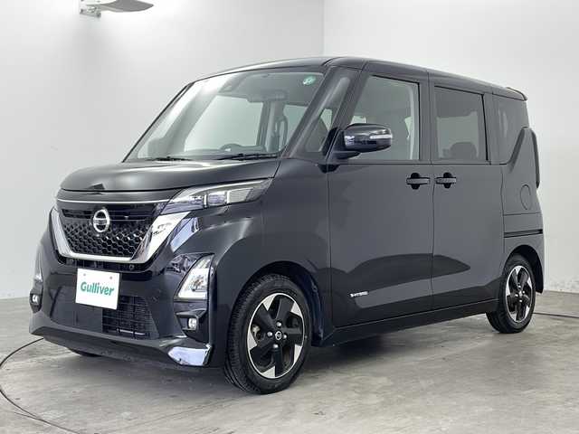 日産 ルークス HWS X プロパイロットED 兵庫県 2022(令4)年 6.3万km ブラック ・純正ナビ&TV&CD&DVD&BT&AUX/・プロパイロット/・アラウンドビューモニター/・両側パワースライドドア/・ハンズフリースライドドア/・衝突軽減ブレーキ/・車線逸脱警報/・車線逸脱防止支援/・先行車発進お知らせ機能/・ふらつき警報/・前後コーナーセンサー/・ビルトインETC/・LEDオートライト/・オートマチックハイビーム/・アイドリングストップ/・ブレーキホールド/・防眩ミラー/・W＋サイドエアバック/・カーテンエアバック/・スマートキー/・プッシュスタート
