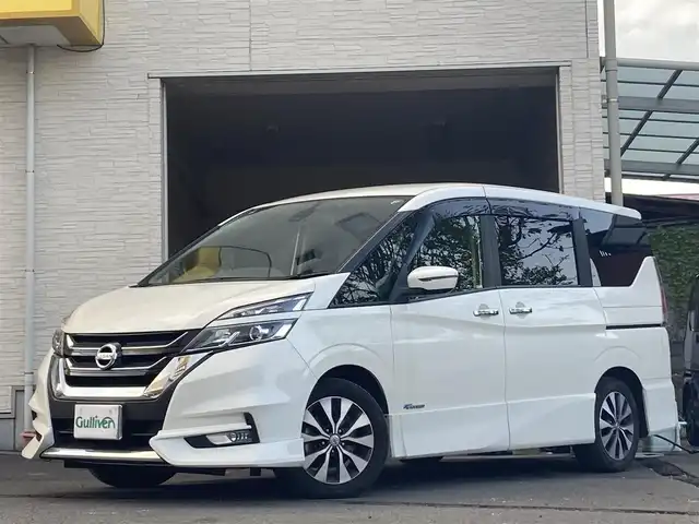日産 セレナ ハイウェイスター Vセレクション 大分県 2017(平29)年 6.9万km ブリリアントホワイトパール 両側パワースライドドア /純正16インチアルミホイール/純正フロアマット/純正LEDヘッドライト/純正ナビ/フルセグTV/Bluetooth/オートライト/横滑り防止装置/衝突被害軽減ブレーキ/バックカメラ/クルーズコントロール/スマートキー/5月3日から5月7日までお休みの為、書類発送及び車両搬出は5月8日以降になります。