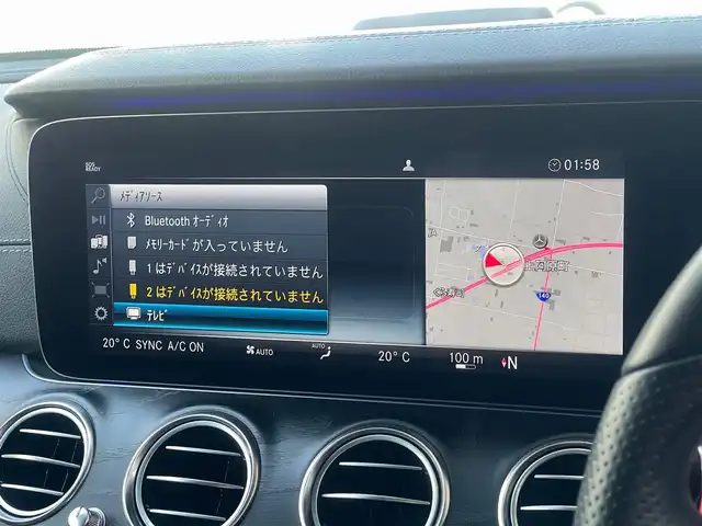 メルセデス・ベンツ Ｅ２２０ｄ アバンギャルド スポーツ 山梨県 2018(平30)年 3.5万km ダイヤモンドホワイト 黒半革/フロントリップ/リアディフューザー/純正HDDナビ/フルセグTV/全周囲カメラ/前席シートヒーター/ACC/レーンキープアシスト/ブラインドスポットアシスト/衝突軽減ブレーキ/アンビエントライト/純正19インチAW/インテリジェントライト/LEDヘッドライト/オートハイビーム