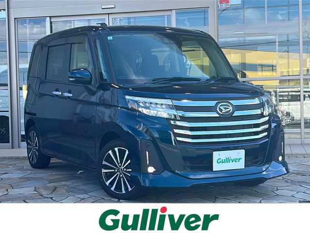 ダイハツ トール カスタムG ターボ 静岡県 2023(令5)年 0.8万km レーザーブルークリスタルシャイン アルパインナビ/・フルセグTV/・CD/DVD/・SD/・FM/AM/・USB/・Bluetooth/・HDMI/主要装備/・ドライブレコーダー/・ＥＴＣ/・両側パワースライドドア/・ＬＥＤライト/・全方位カメラ/・クリアランスソナー/・アイドリングストップ/・横滑り防止装置/・車線逸脱警報/・プリクラッシュセーフティ/・レーダークルコン/・15インチ純正アルミ
