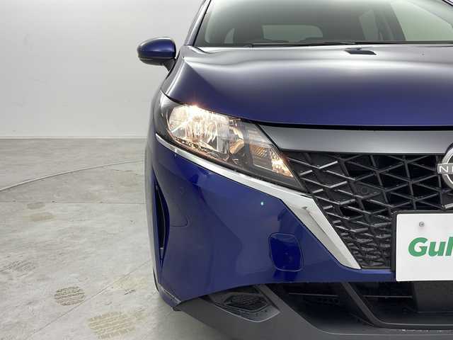 日産 ノート X 群馬県 2022(令4)年 2.1万km オーロラフレアブルーパール 純正９型ナビ　フルセグＴＶ　衝突被害軽減ブレーキ　ビルトインＥＴｃ　レーンキープアシスト　クリアランスソナー　純正ドライブレコーダー　アイドリングストップ　純正１６インチアルミホイール　スマートキー